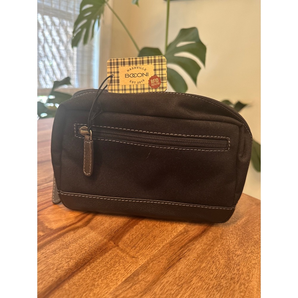BOCONI  Nashville‎ Black RFID Travel Pouch Cosmetic Makeup Bag